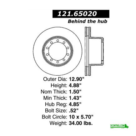 Centric Centric 121.65020 - C TEK Standard Brake Rotor